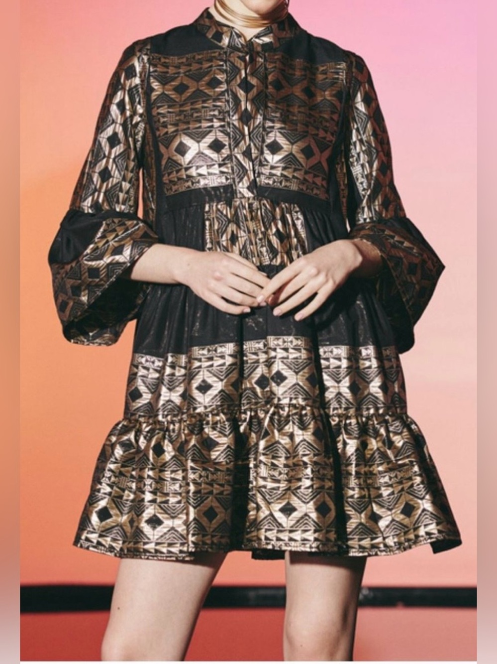 LACE THE LABEL GEOMETRIC-PRINT dress